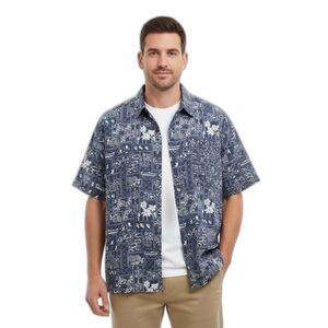 World Wide Sportsman Navy Cotton Short Sleeve Shirt XL